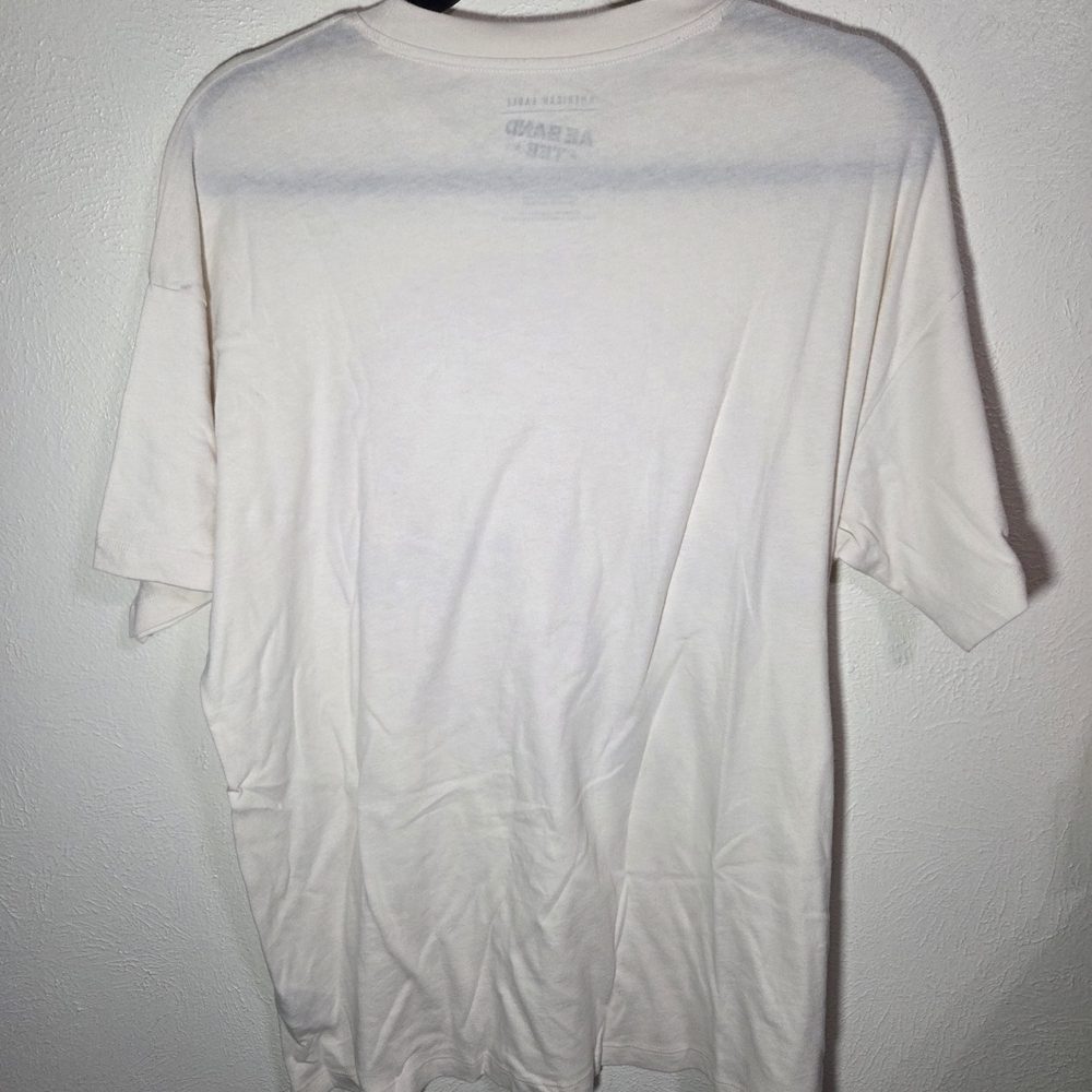 American Eagle  Cream Tee with Pastel Pink Floyd Rainbow Graphic - Picture 2 of 4